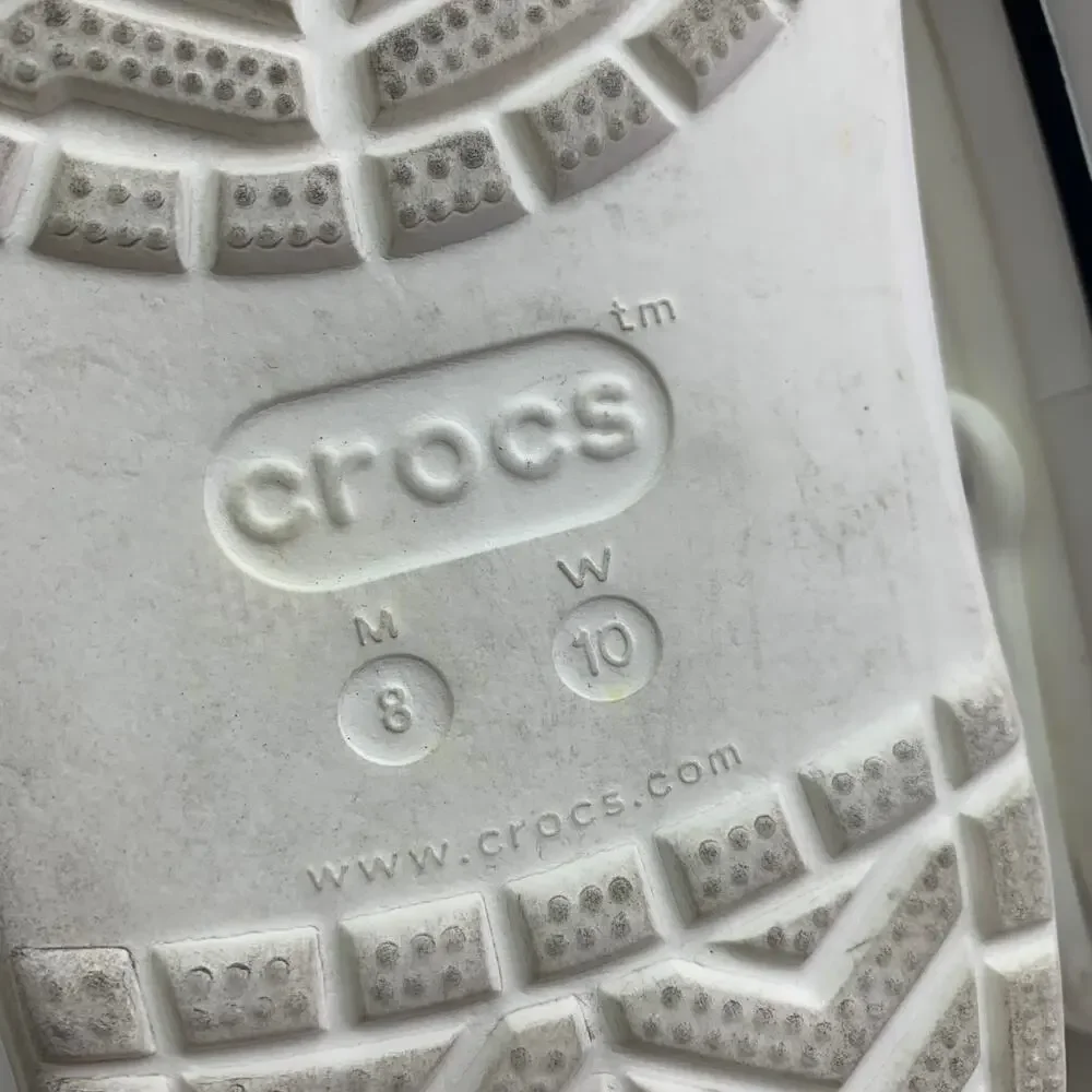 Crocs Unisex Bayaband Clogs Mens 8 Womens 10 White Blue Sandal Slip On